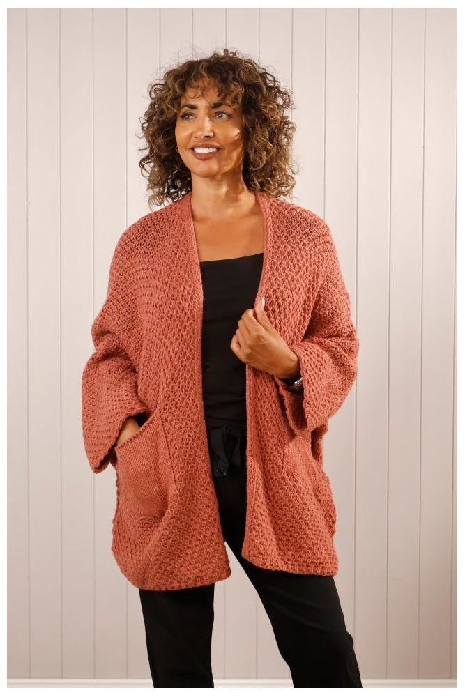 Goose Island Chunky Cable Knit Cardigan with Pockets