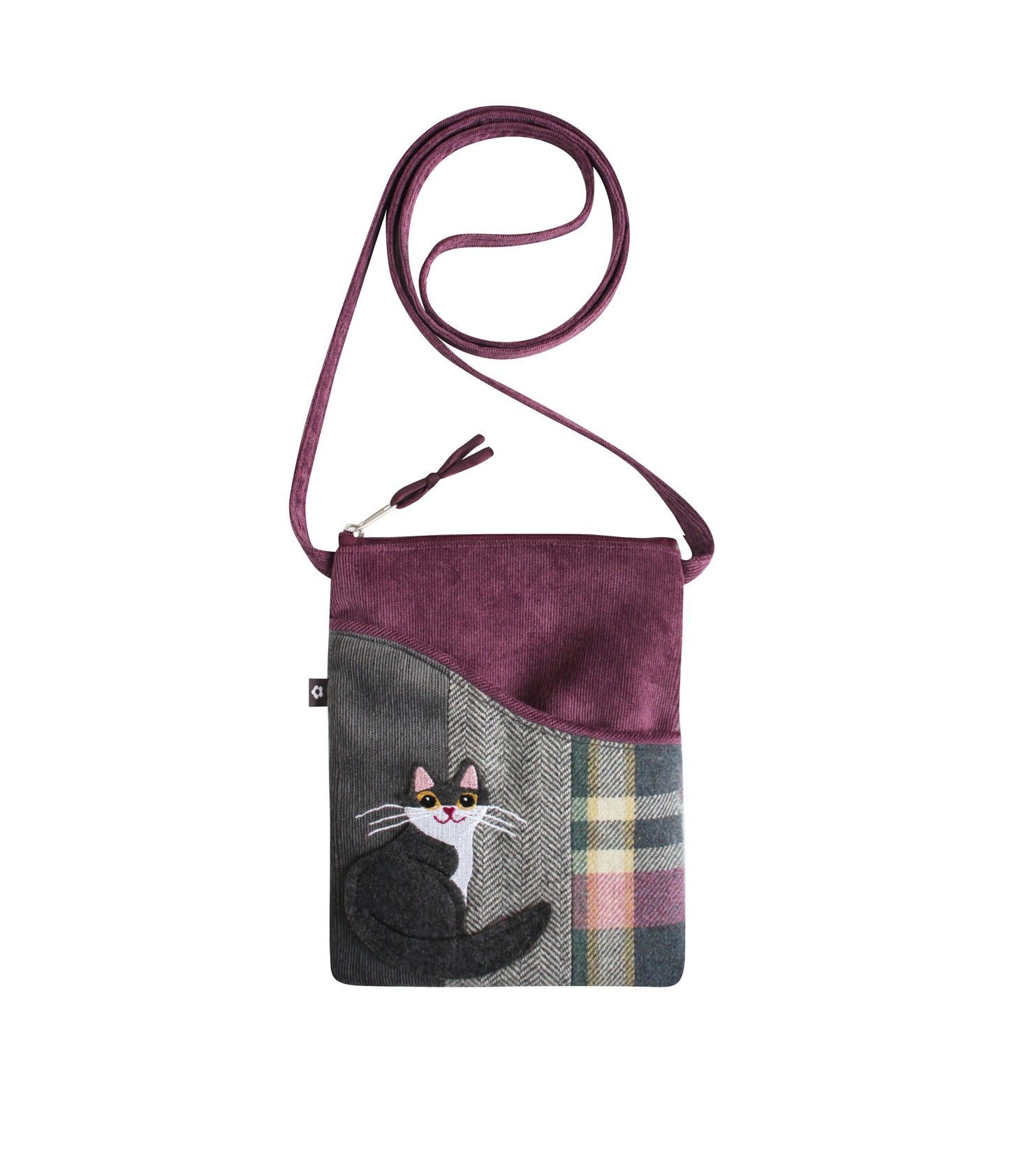 Earth Squared Tweed Applique Crossbody Sling Bag Animal and Nature Designs