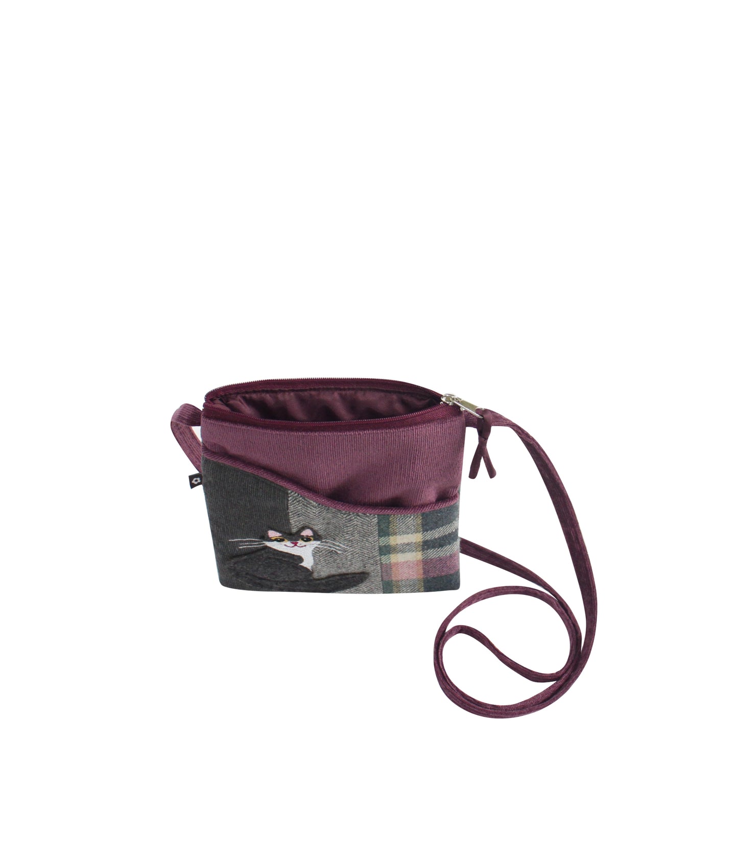 Earth Squared Tweed Applique Crossbody Sling Bag Animal and Nature Designs