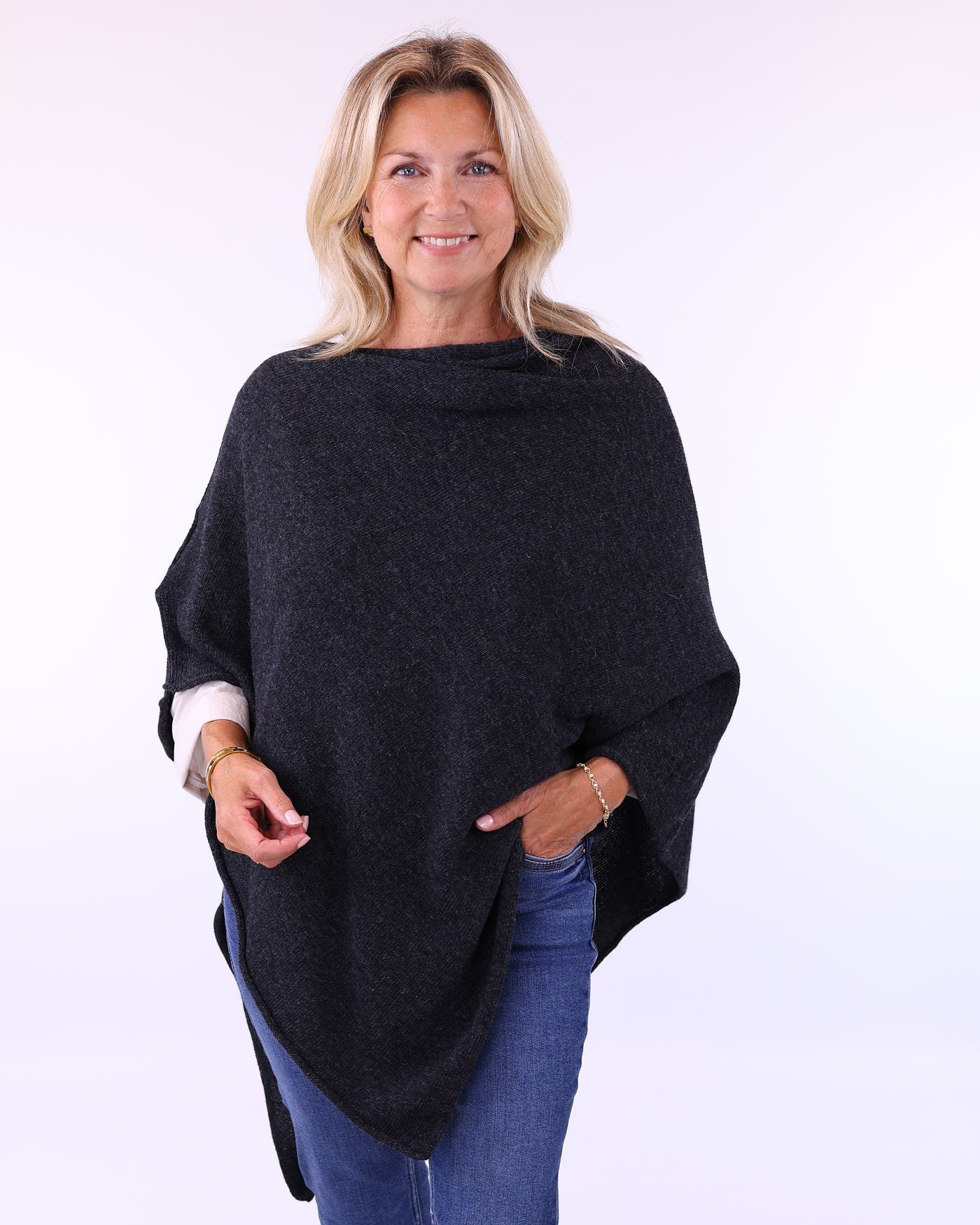 Cashmere Wool Blend Ponchos by Cadenza Italy