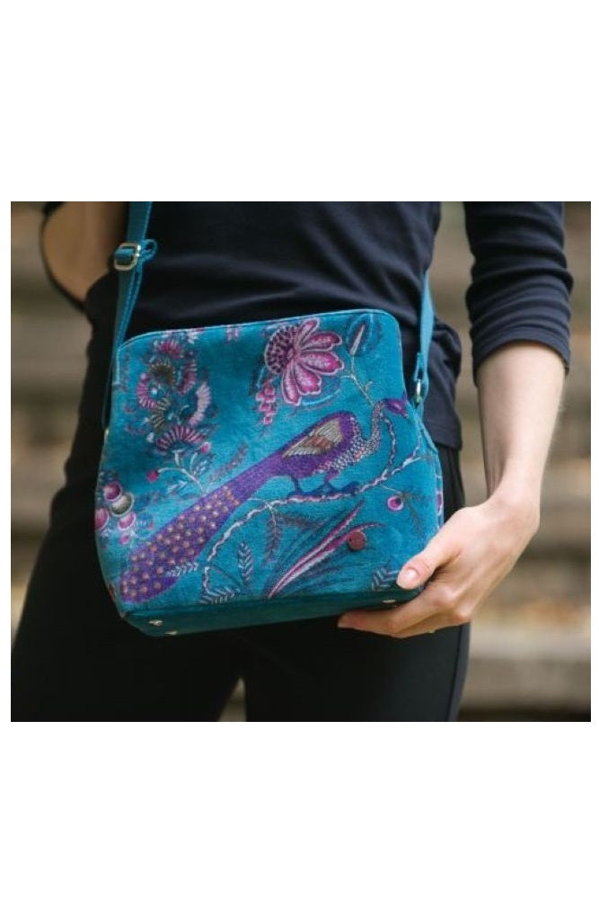 Earth Squared Printed Velvet Logan Crossbody Bag