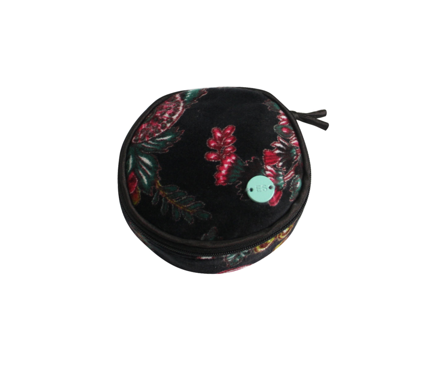 Earth Squared Printed Velvet Jewellery Round Pouch