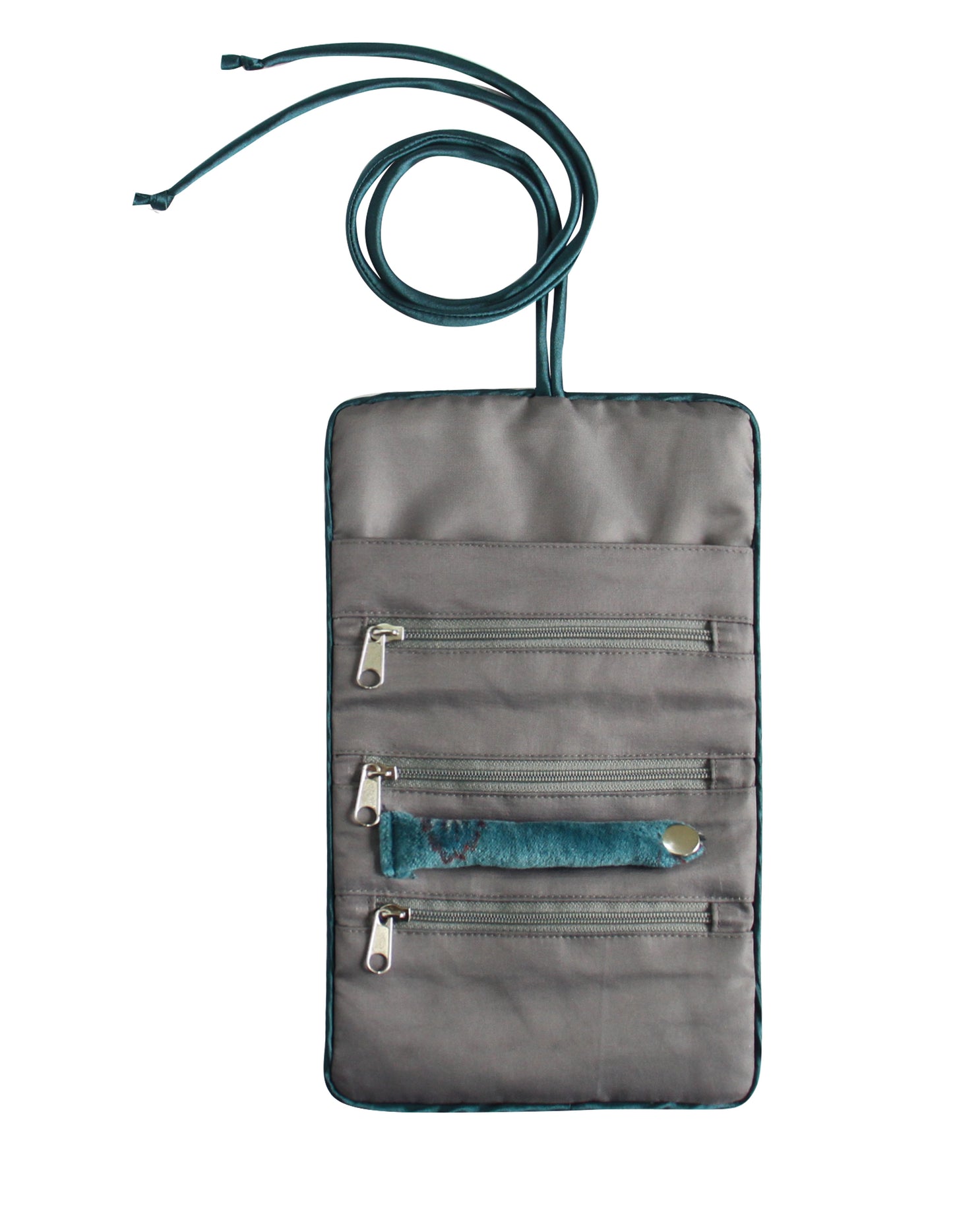 Earth Squared Printed Velvet Jewellery Roll