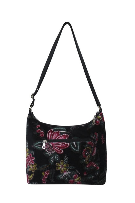 Earth Squared Printed Velvet Hobo Bag Cross Body Shoulder Bag