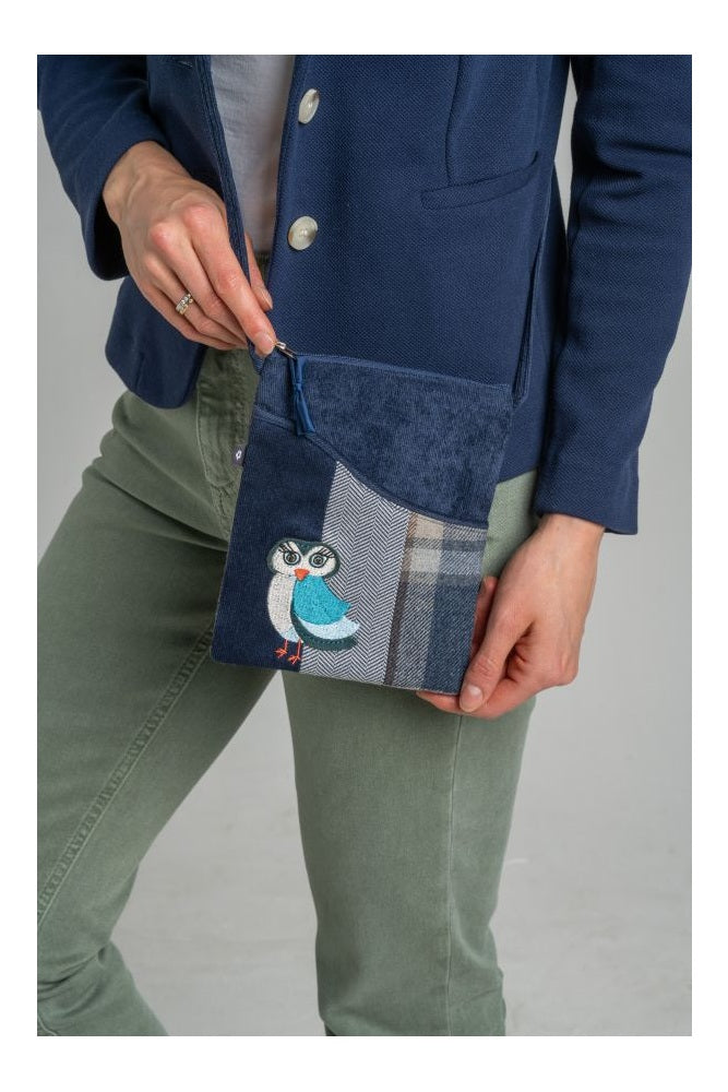 Earth Squared Tweed Applique Crossbody Sling Bag Animal and Nature Designs