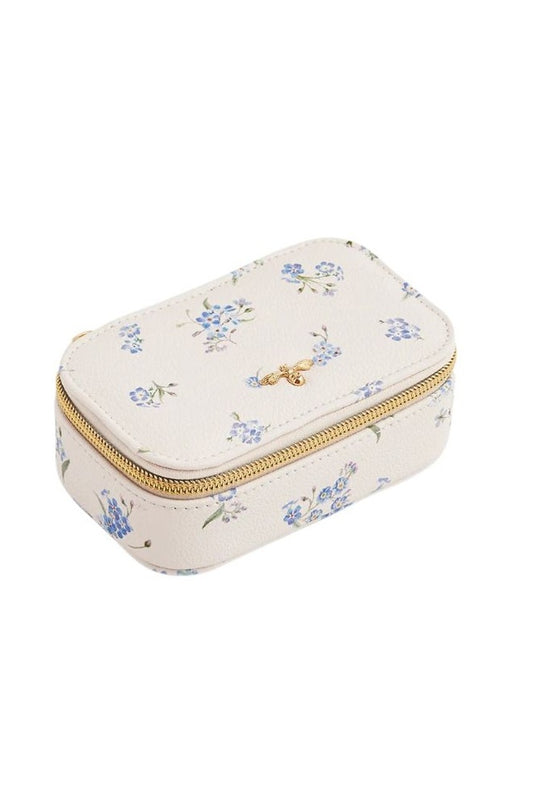 Fable England Cream Forget Me Nots Floral Jewellery Box