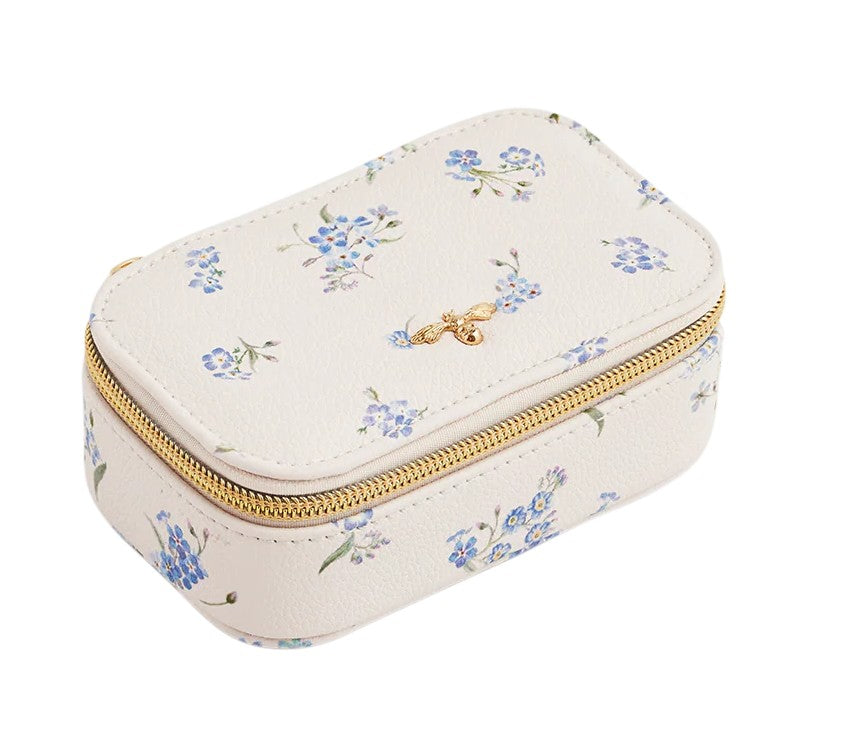 Fable England Cream Forget Me Nots Floral Jewellery Box