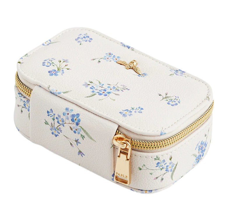 Fable England Cream Forget Me Nots Floral Jewellery Box