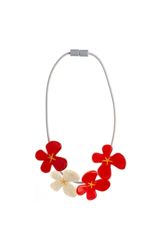 Zsiska New ‘HANA’ Collection 2026 Motif Flower Resin Necklace with Magnetic Closure