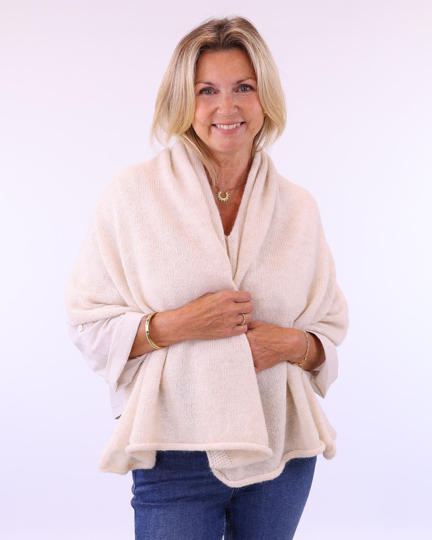 Cashmere Alpaca Blend Ponchos by Cadenza Italy