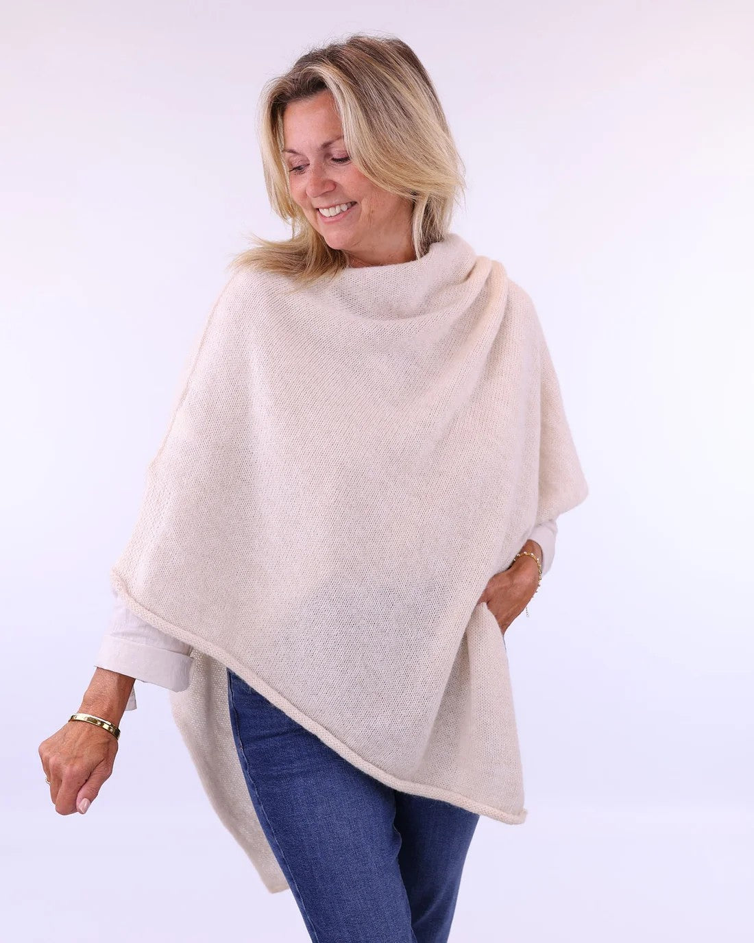 Cashmere Alpaca Blend Ponchos by Cadenza Italy