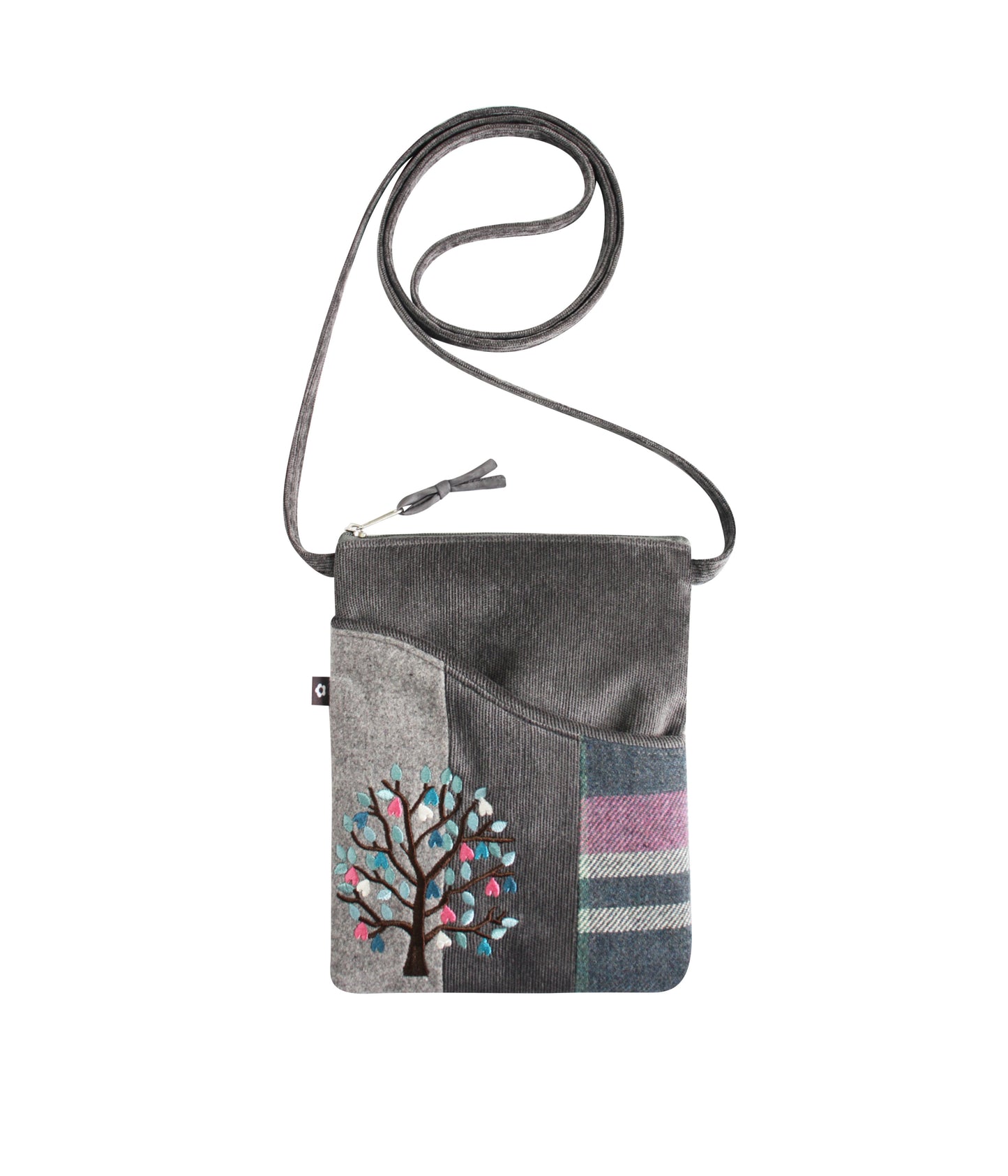 Earth Squared Tweed Applique Crossbody Sling Bag Animal and Nature Designs