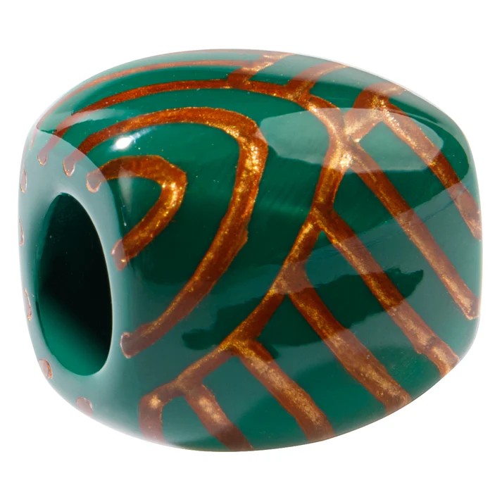 Zsiska Bliss Musee Aztec Three Bead Resin Choker Necklace Magnetic Closure