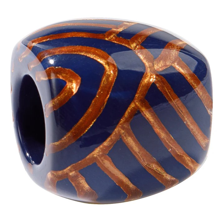 Zsiska Bliss Musee Aztec Three Bead Resin Choker Necklace Magnetic Closure