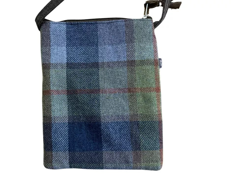 Earth Squared Fair Trade Tartan Tweed Sling Crossbody Bag Applique Animal Designs