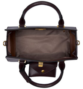 Bessie London Ribbed Panel Barrel Bag with Card Holder
