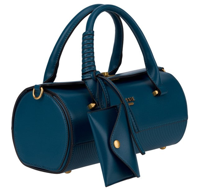 Bessie London Ribbed Panel Barrel Bag with Card Holder