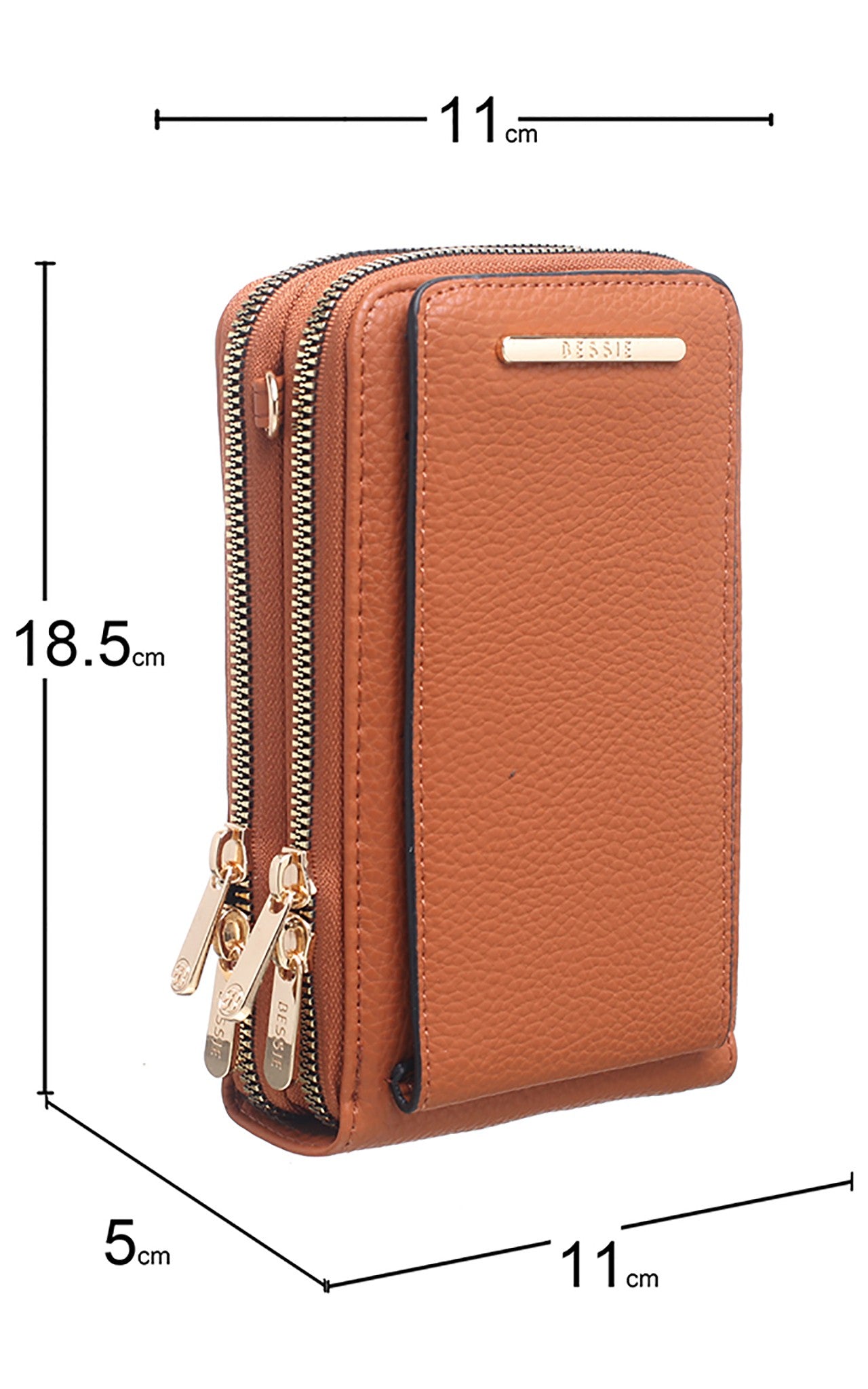 Bessie London Tan Classic Cross Body Phone Bag New