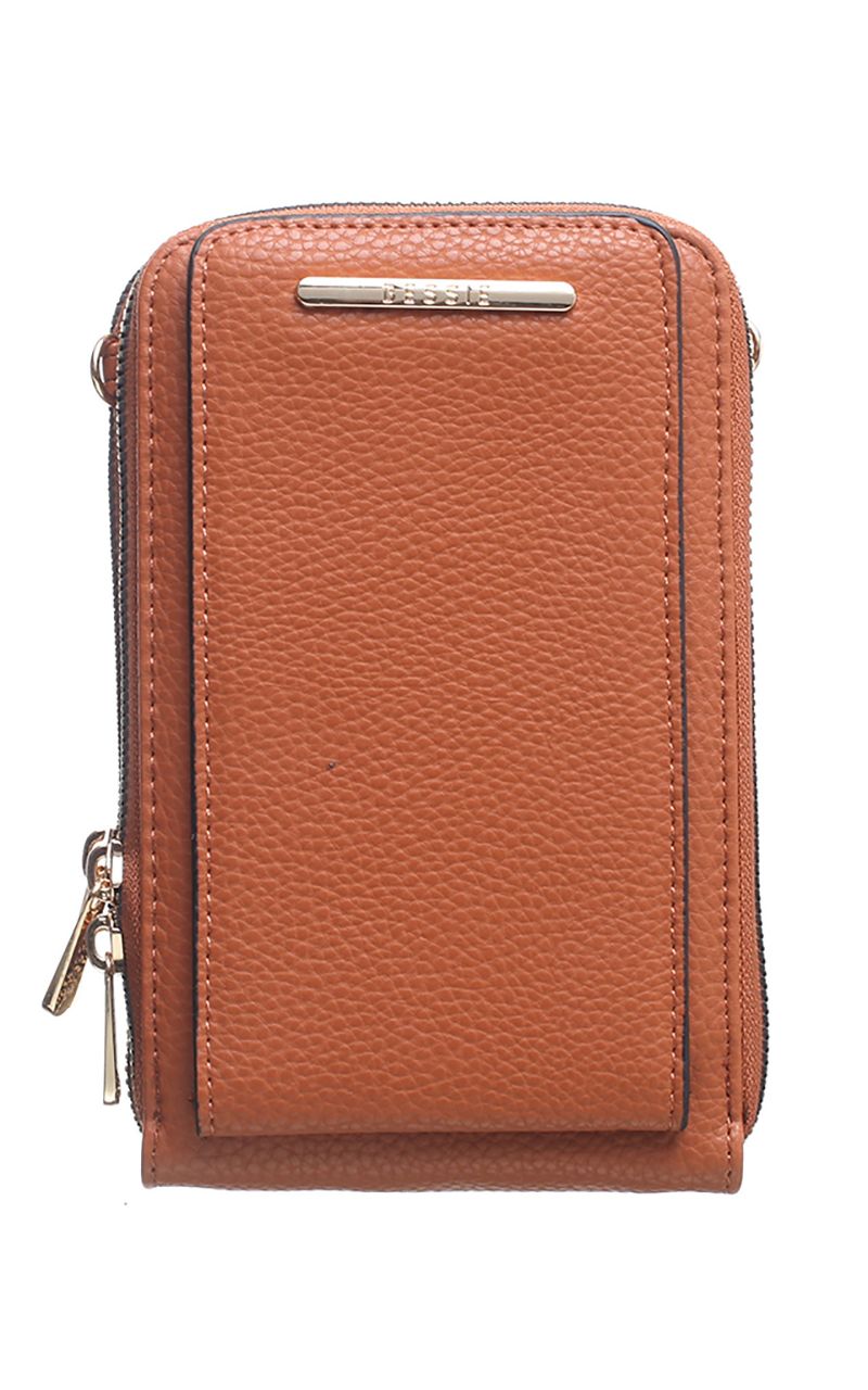 Bessie London Tan Classic Cross Body Phone Bag New