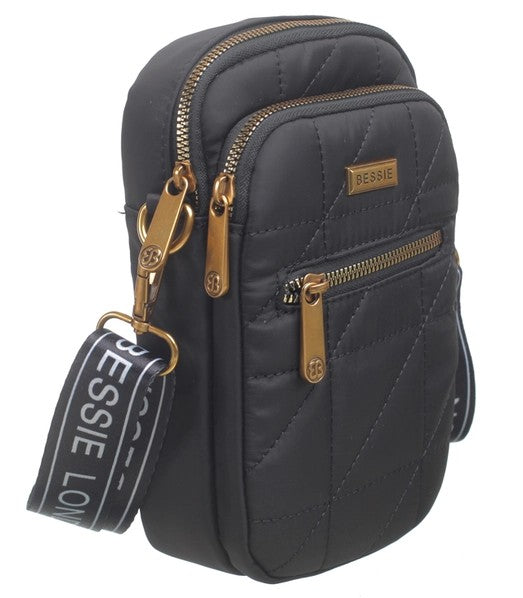 Bessie London Quilted Phone Cross Body Bag New