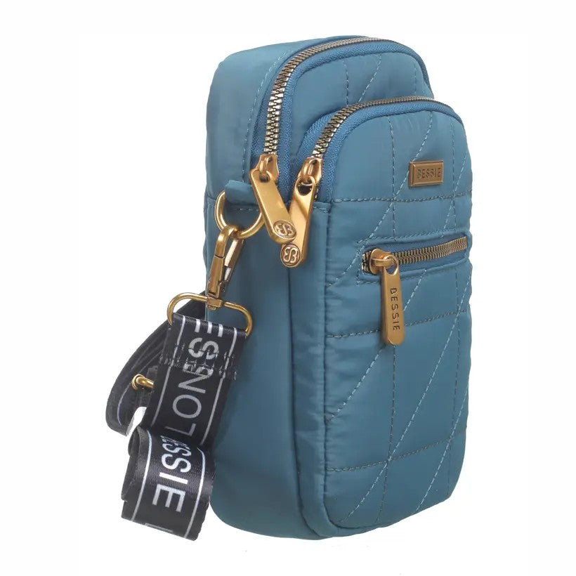 Bessie London Quilted Phone Cross Body Bag New