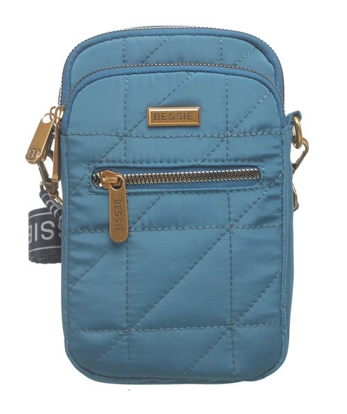Bessie London Quilted Phone Cross Body Bag New