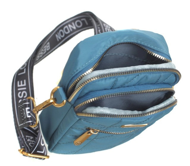 Bessie London Quilted Phone Cross Body Bag New