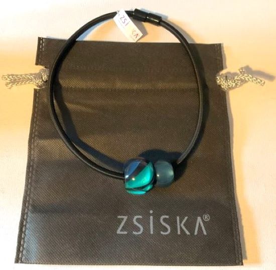 Zsiska Bliss Stunning Glitz Teal Blue Beads Necklace Wear it 3 Ways