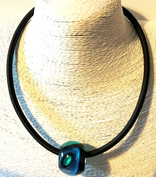 Zsiska Bliss Stunning Glitz Teal Blue Beads Necklace Wear it 3 Ways