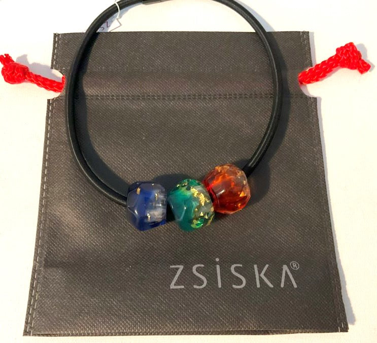 Zsiska New Bliss Stunning Gold Flake Beads Necklace Wear it 7 Ways