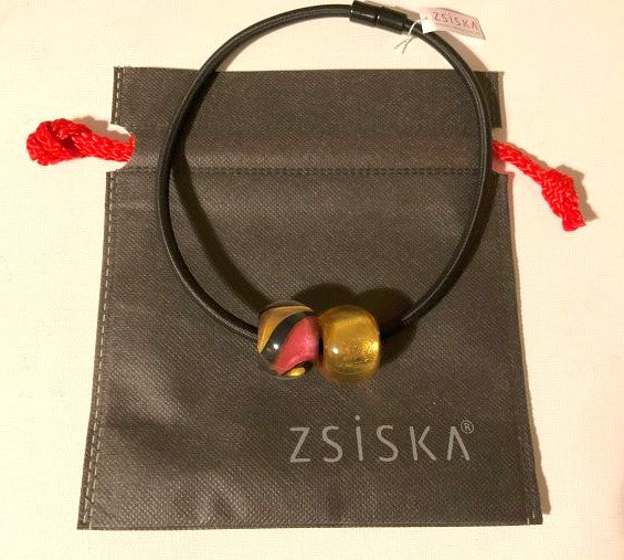 Zsiska Bliss Stunning Glitz Gold and Rose Bead Necklace Wear it 3 Ways