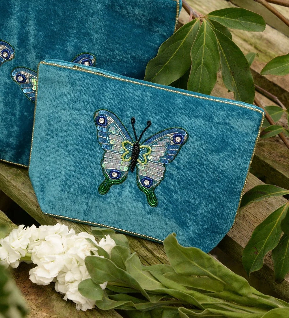 My Doris Velvet Hand Beaded Pouches
