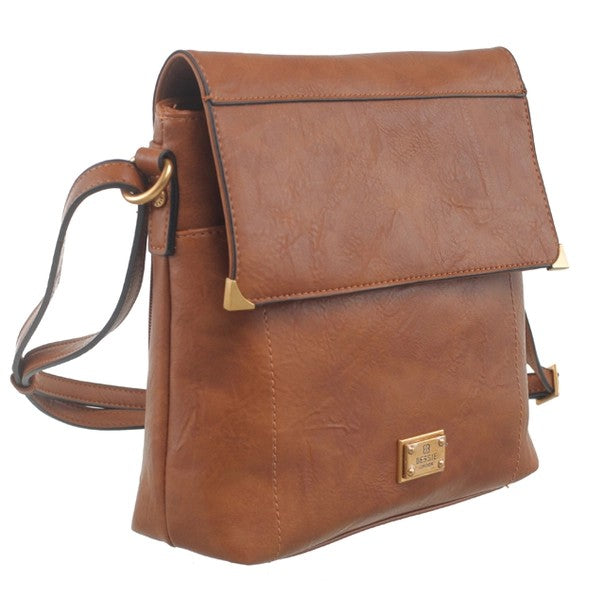Bessie London Bucket Cross Body Bag With Back Zip Pocket