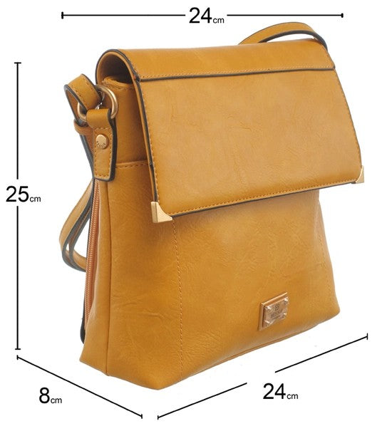 Bessie London Bucket Cross Body Bag With Back Zip Pocket