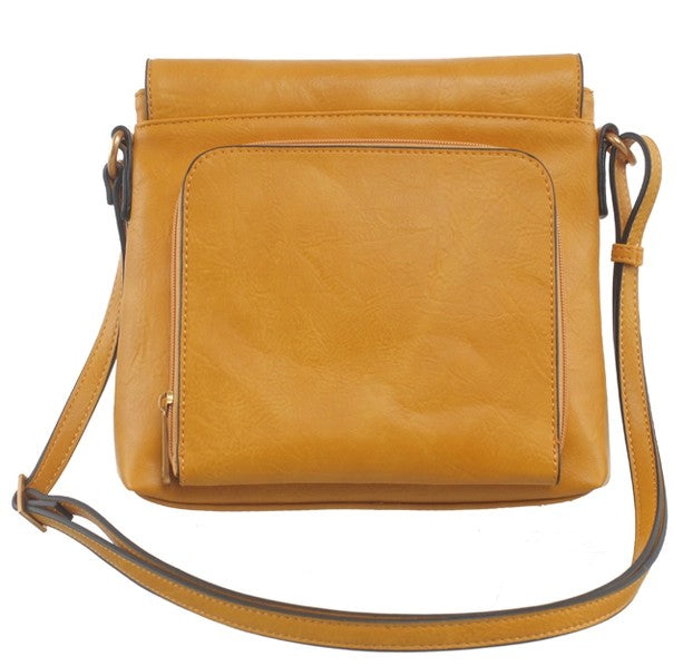 Bessie London Bucket Cross Body Bag With Back Zip Pocket