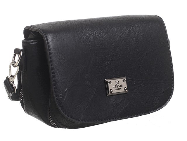 Bessie London Multi Compartment Flap Over Saddle Bag