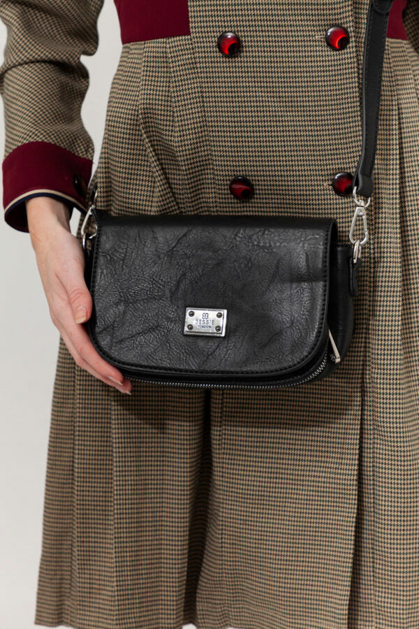 Bessie London Multi Compartment Flap Over Saddle Bag