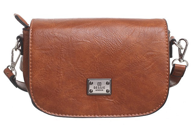 Bessie London Multi Compartment Flap Over Saddle Bag