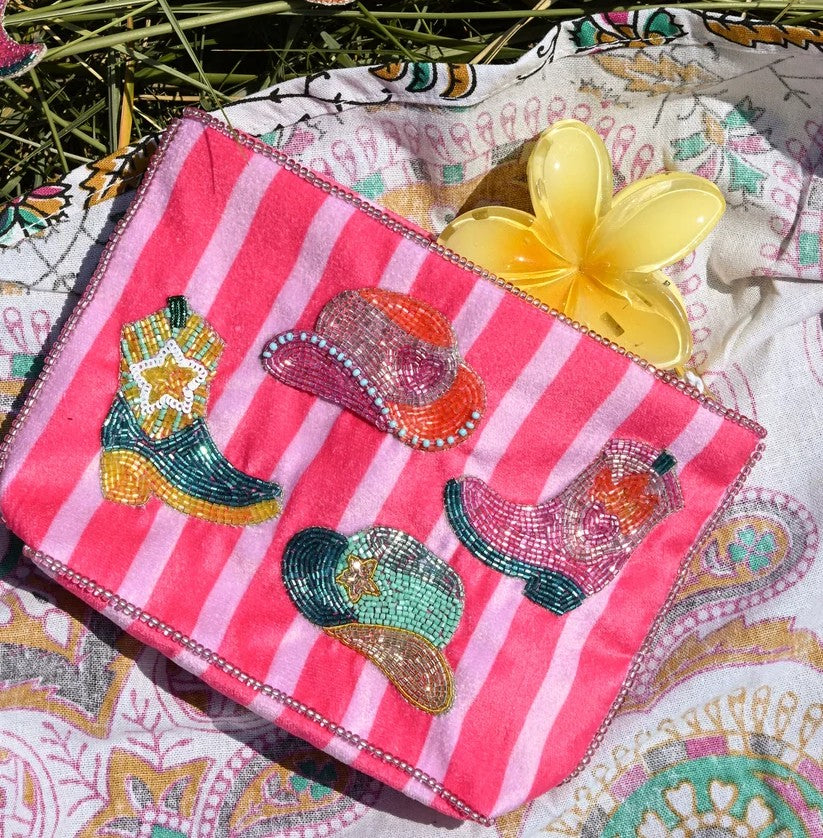 My Doris Velvet Hand Beaded Pouches