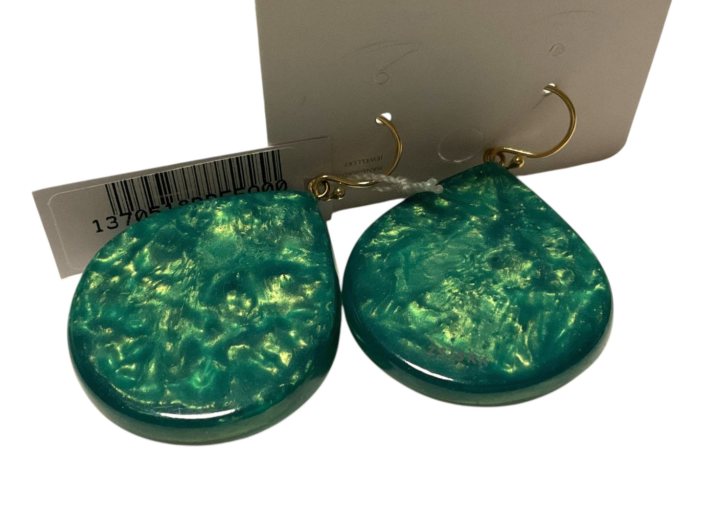 Zsiska Bliss Resin Earrings Golden Bee Green