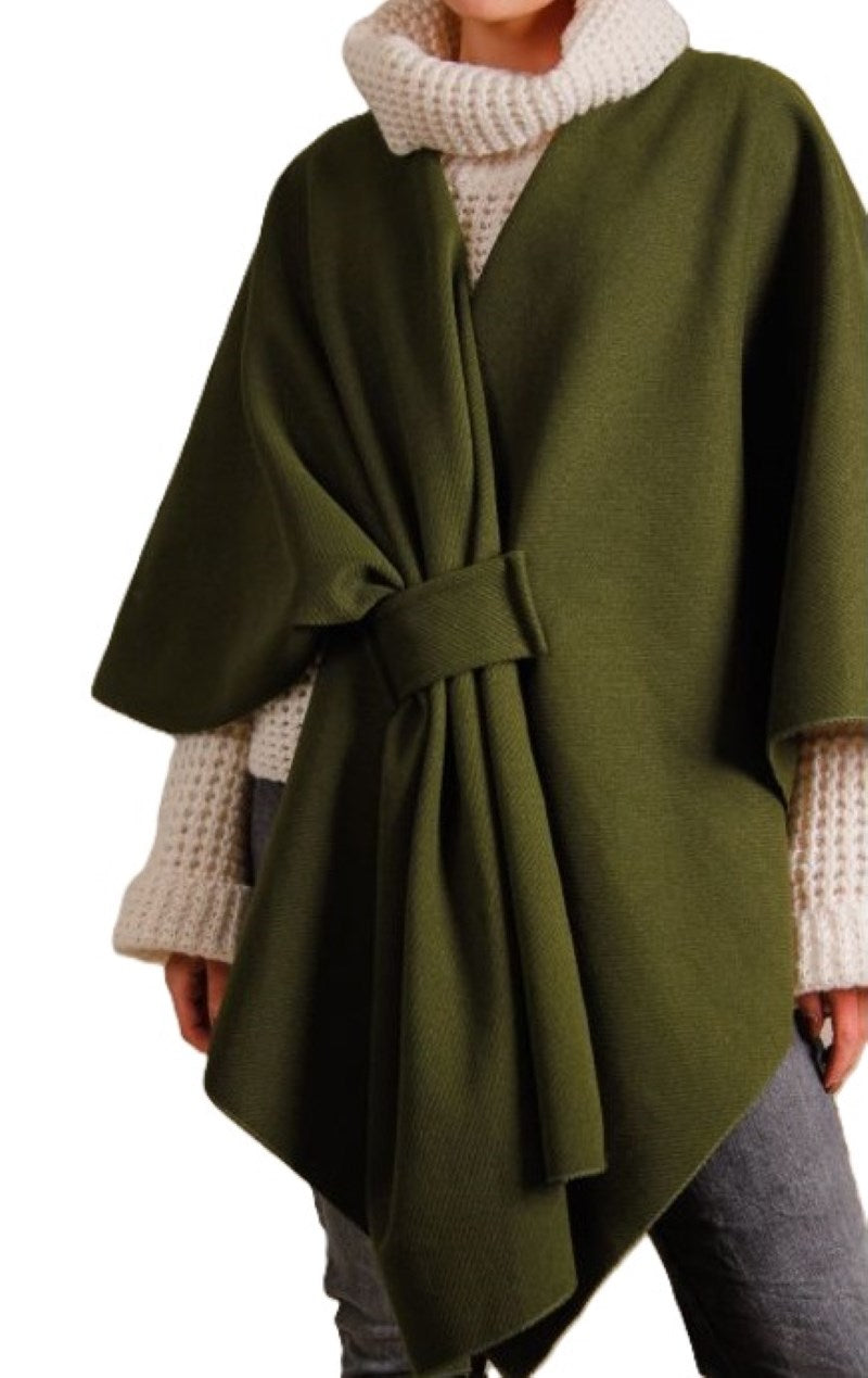 Stunning Italian Knot Wrap Cape Poncho Knit One Size 8-20 Assorted Colours