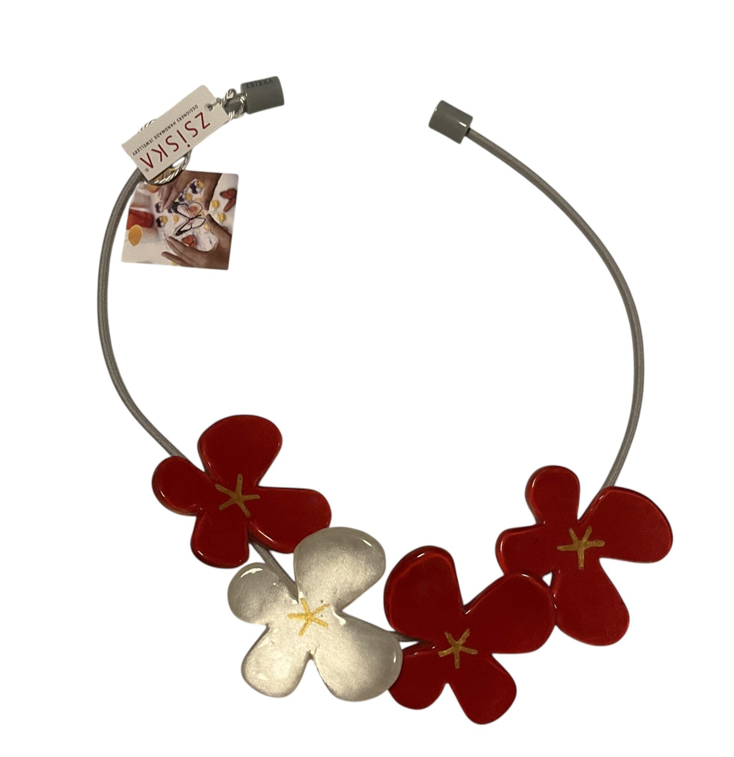 Zsiska New ‘HANA’ Collection 2026 Motif Flower Resin Necklace with Magnetic Closure