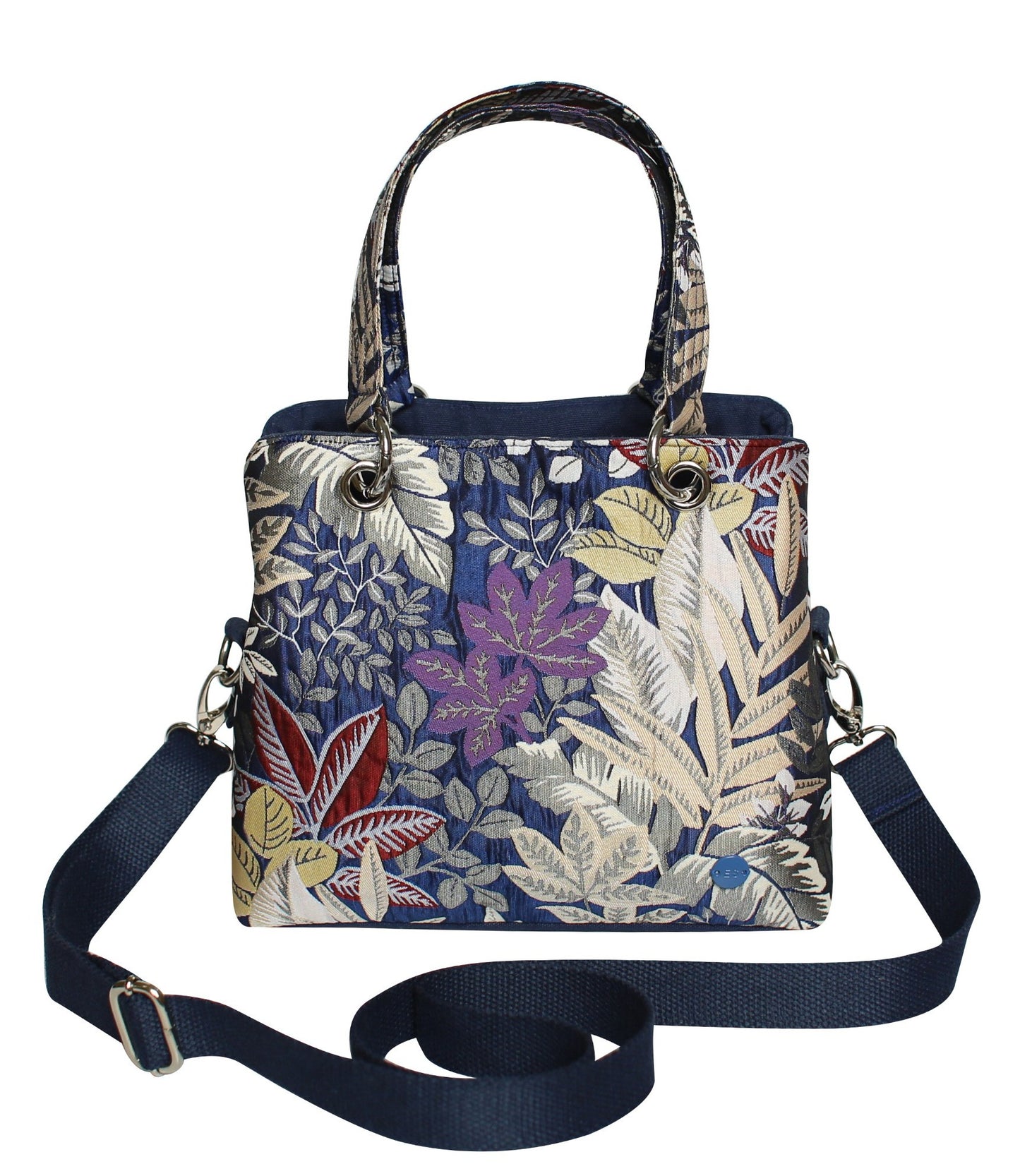 Earth Squared Fair Trade Jacquard Camille Handbag Cross Body Shoulder Bag Navy Spring