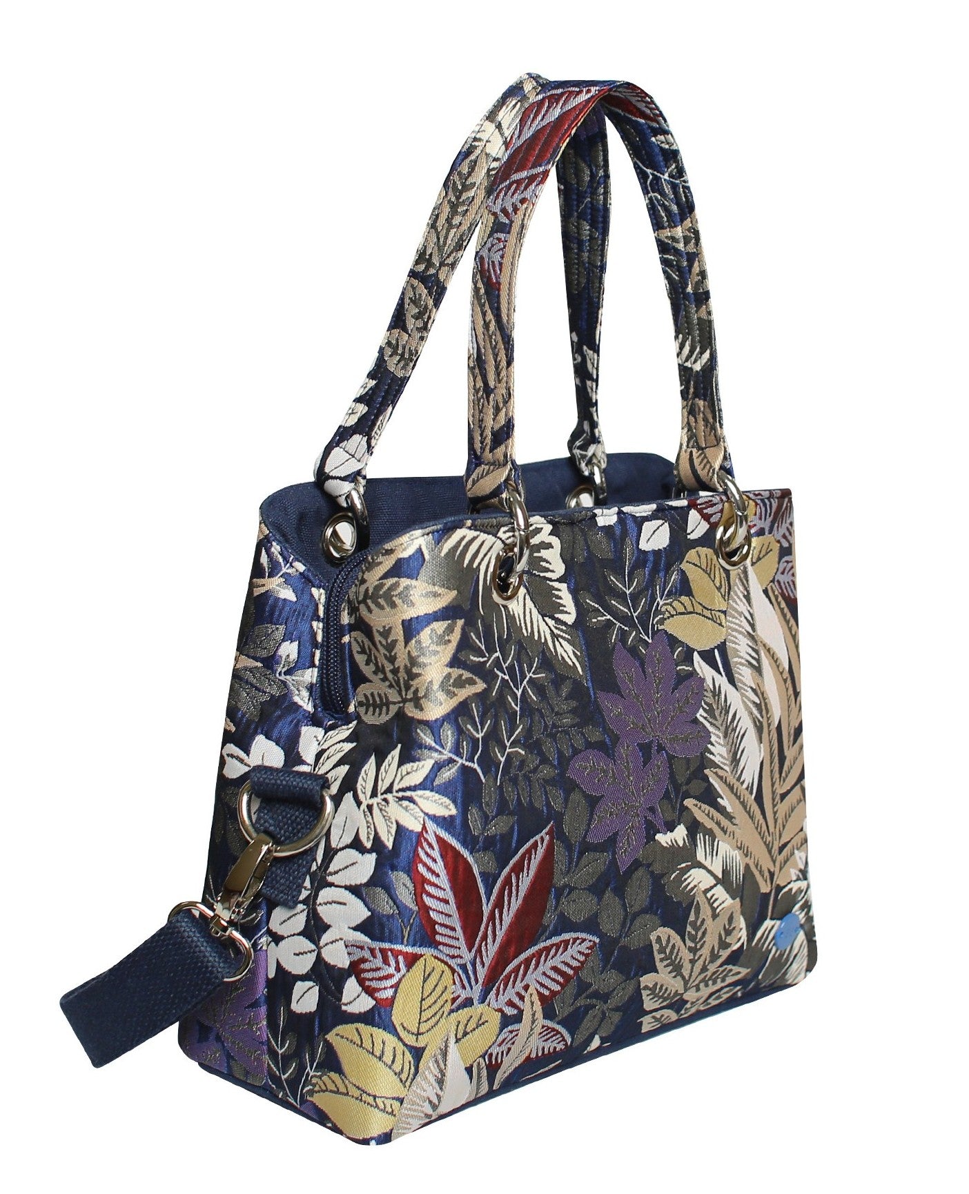 Earth Squared Fair Trade Jacquard Camille Handbag Cross Body Shoulder Bag Navy Spring