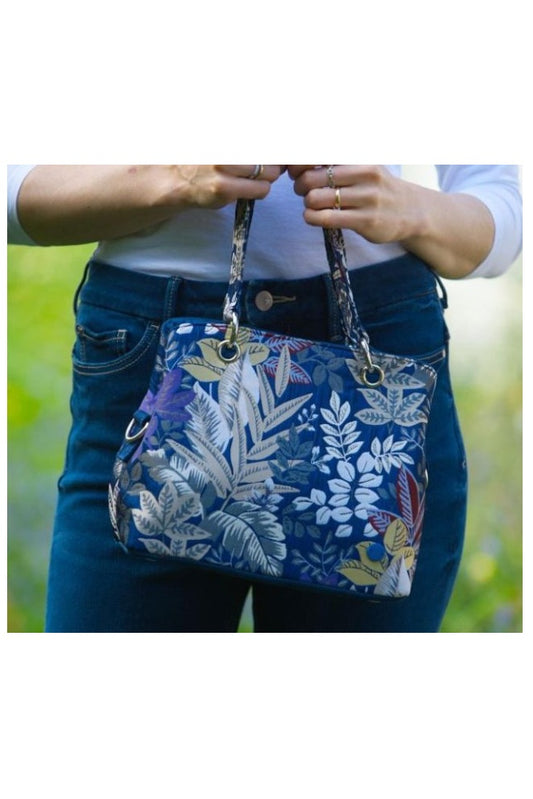 Earth Squared Fair Trade Jacquard Camille Handbag Cross Body Shoulder Bag Navy Spring