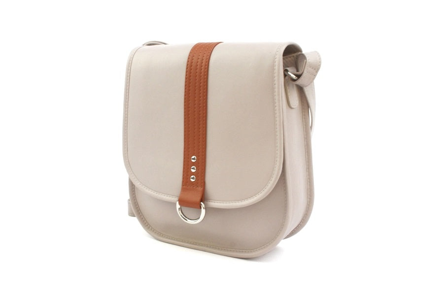 Eastern Counties Leather Melody Saddle Bag Adjustable Shoulder Strap Ivory/Tan