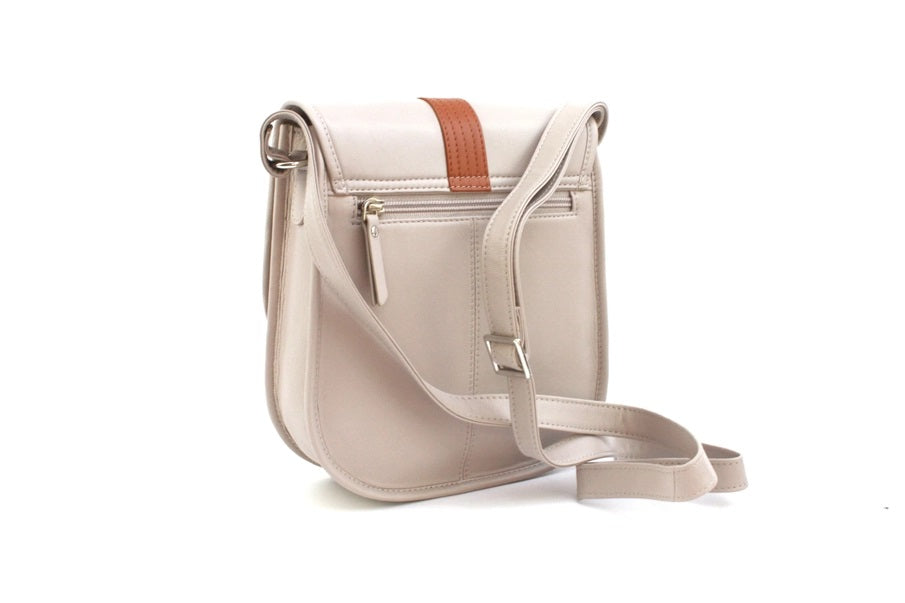 Eastern Counties Leather Melody Saddle Bag Adjustable Shoulder Strap Ivory/Tan