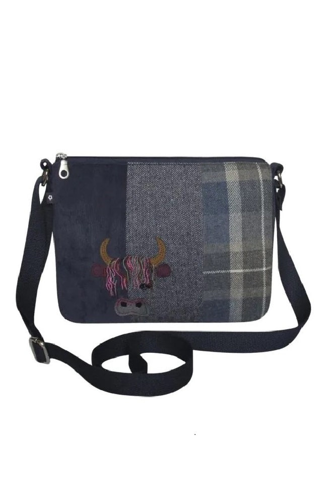 Earth Squared Fair Trade Tartan Crossbody Messenger Bag Tweed Applique Animal Designs