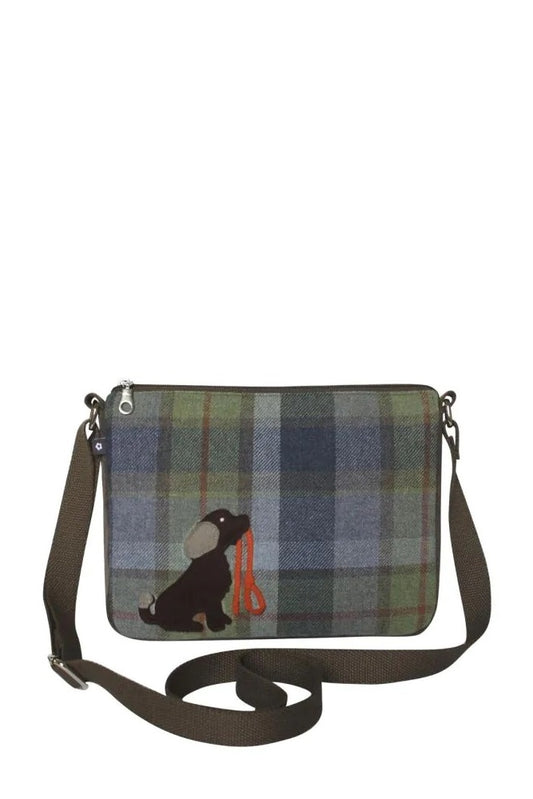 Earth Squared Fair Trade Tartan Crossbody Messenger Bag Tweed Applique Animal Designs