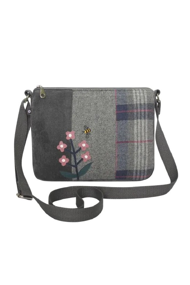 Earth Squared Fair Trade Tartan Crossbody Messenger Bag Tweed Applique Animal Designs